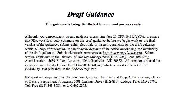 image of FDA comments