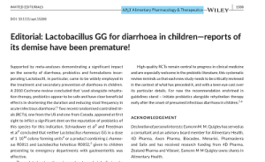 L. rhamnosus GG for treatment of acute pediatric diarrhea: the totality of current evidence 4 Quigley acute diarrhea MA editorial 0